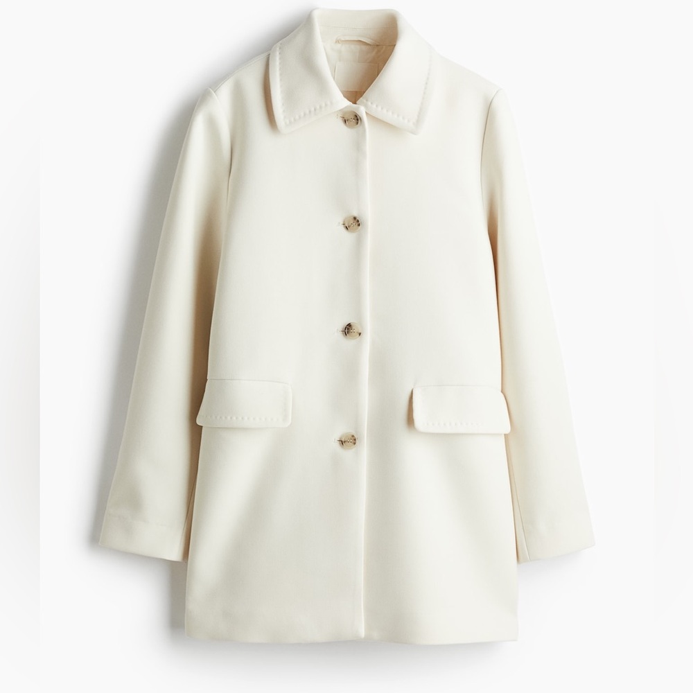 H&M A-line Cream Coat NWT
